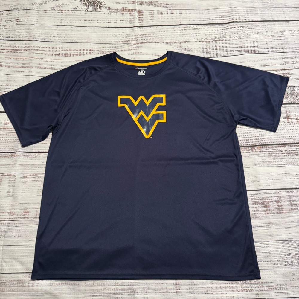 West Virginia University Short Sleeve T-Shirt Blue By Champion Men's Size‎ 2XL